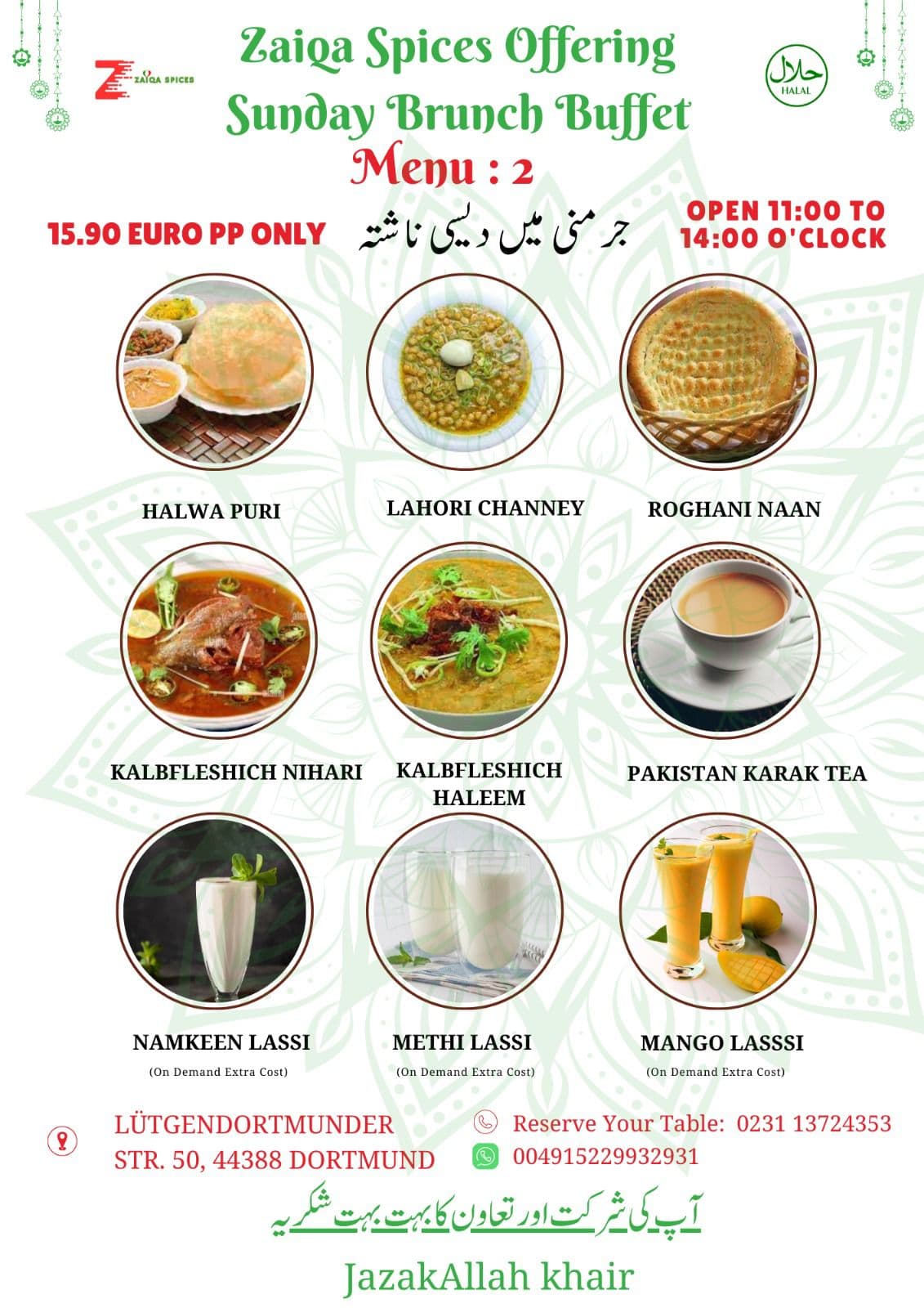 Sonntagsbrunch Buffet — Menü 2